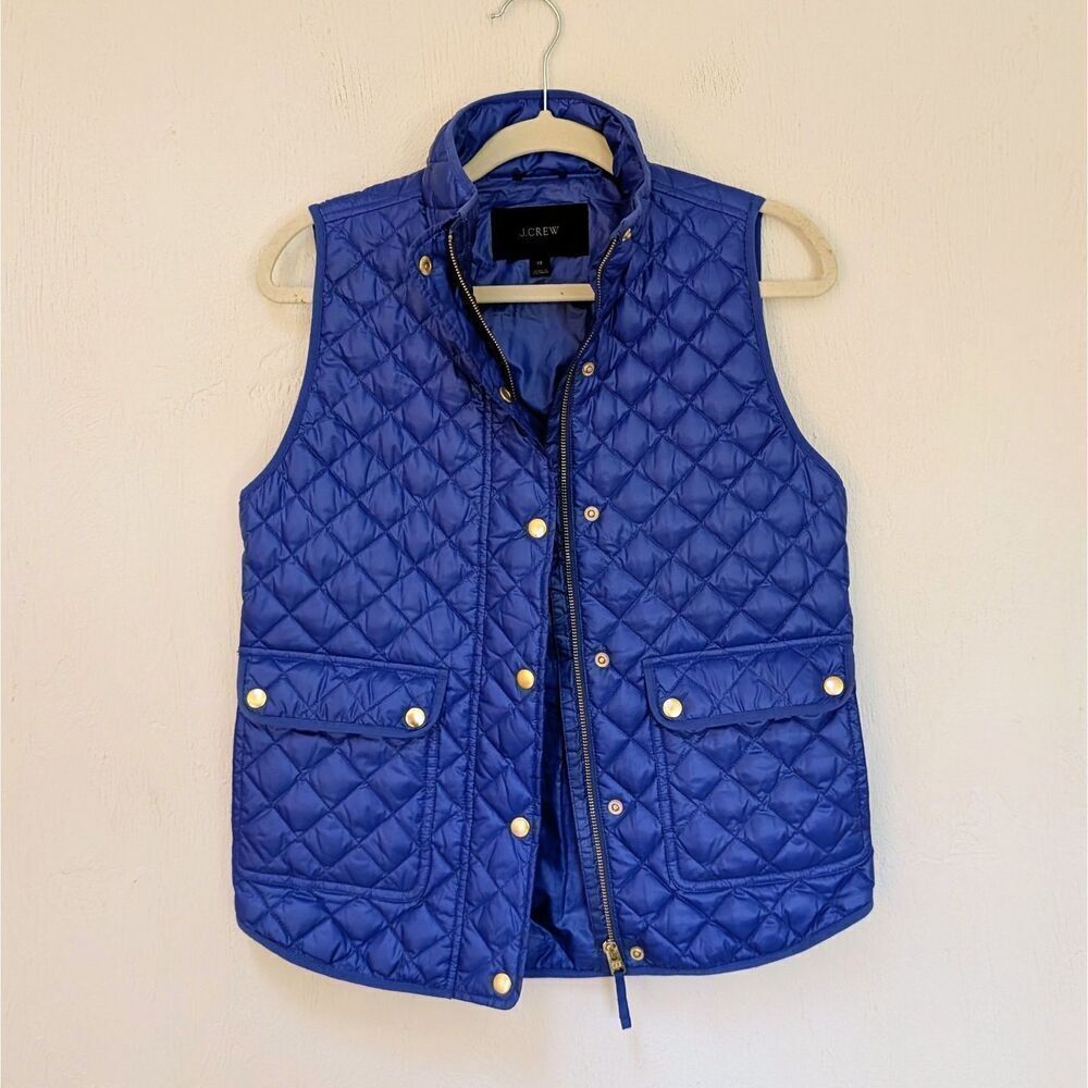 J Crew Quilted Shiny Field Puffer Vest Size XS